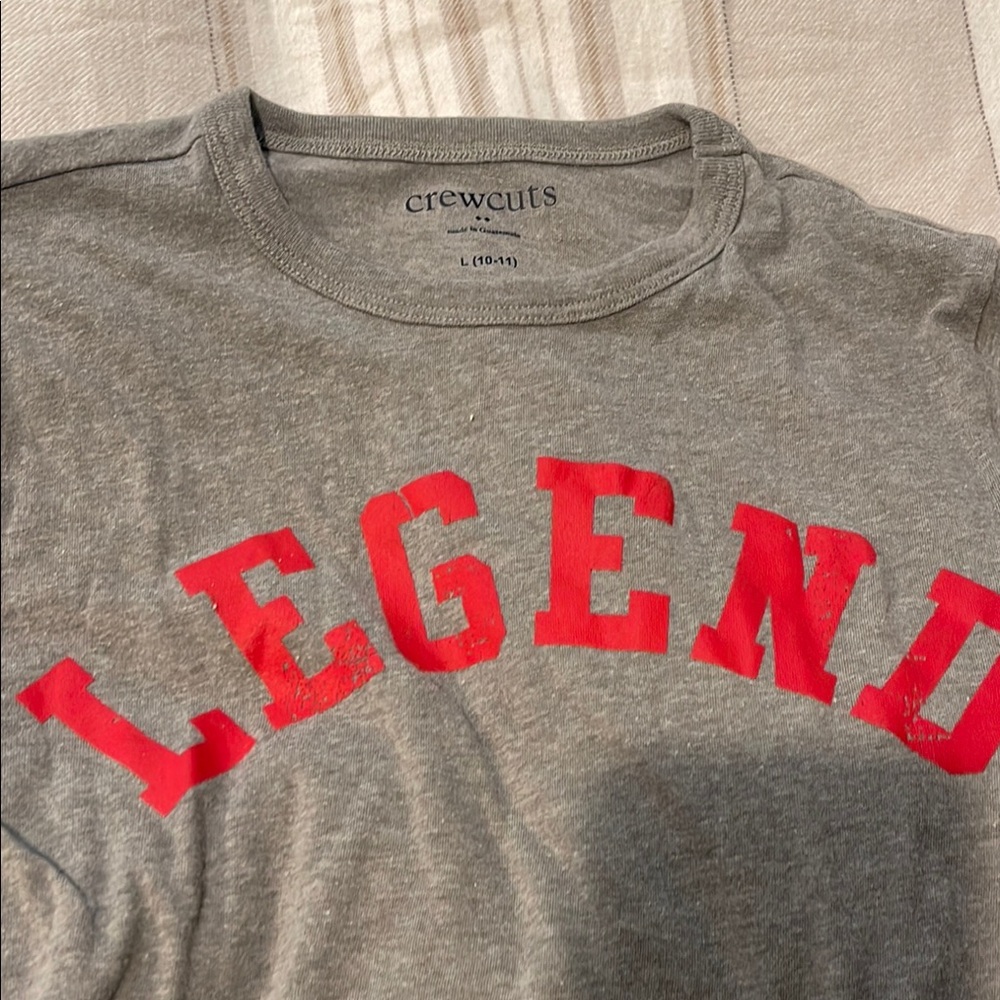 Crewcuts Gray T-Shirt with Red 'Legend' Print